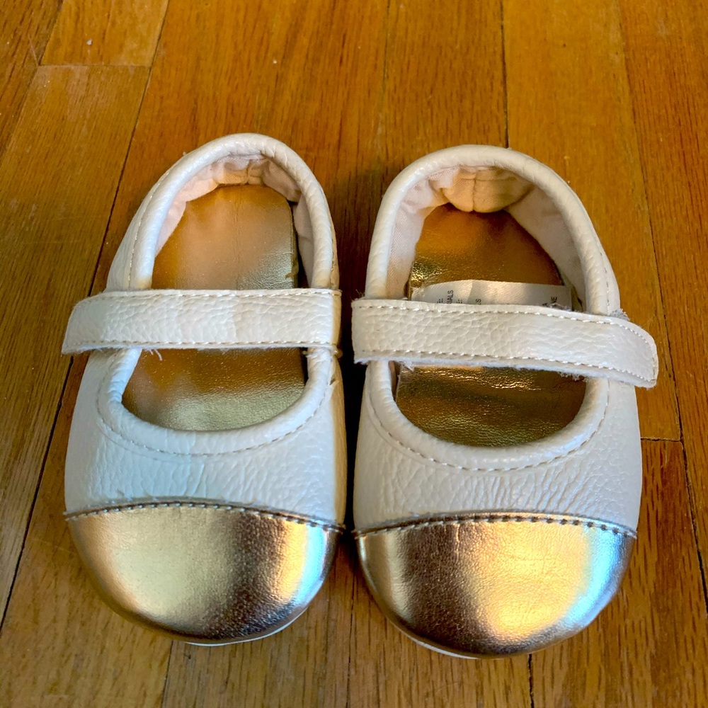 Gold/Cream Baby Mary Jane Shoes